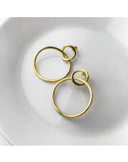 Pozłacane kolczyki dwa koła - pr. 925